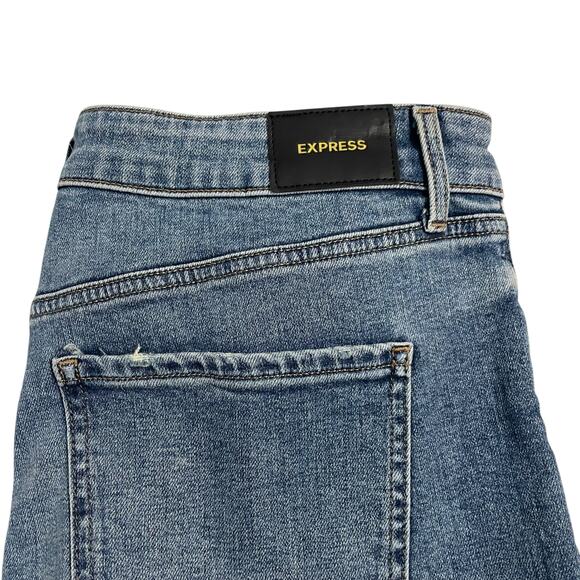 Express Conscious Edit Jeans Size 12 Long Relaxed Straight Low Rise Button Fly - Picture 12 of 16